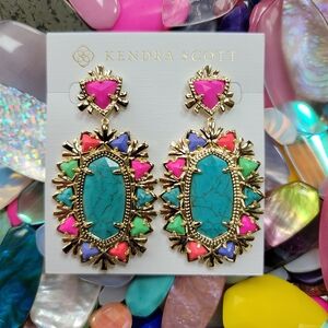 Kendra Scott San Antonio Fiesta 2025 Exclusive Gold Havana Statement Earrings